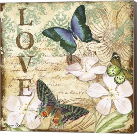 Framed Inspirational Butterflies - Love Print