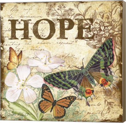 Framed Inspirational Butterflies - Hope Print