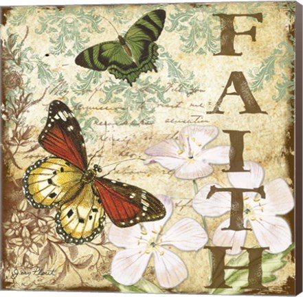 Framed Inspirational Butterflies - Faith Print