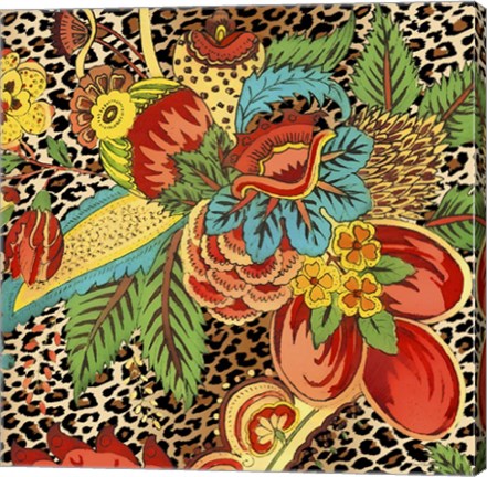 Framed Floral Leopard 1 Print