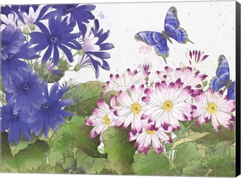 Framed Florals And Butterflies Print