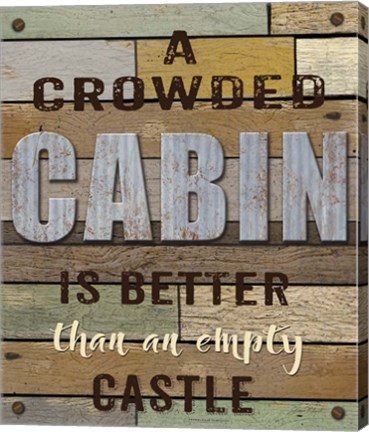 Framed Crowded Cabin Wood Sign Print
