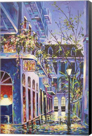 Framed Pirates Alley Cafe Spring Print
