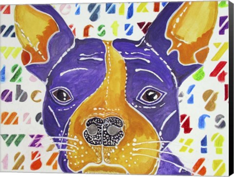 Framed Kessel the French Bulldog Print