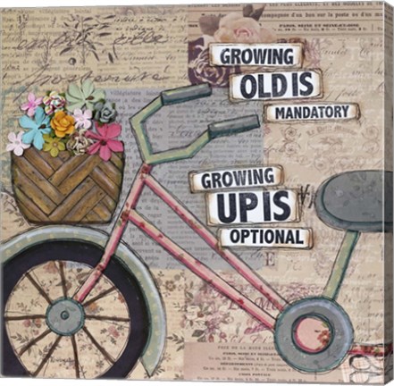 Framed Bike Growing Old Print