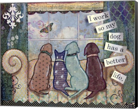 Framed Dog&#39;s Life Print