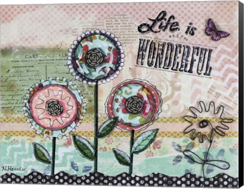 Framed Life is Wonderful Flowers Print