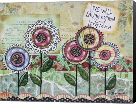 Framed Live Well Flowers Print