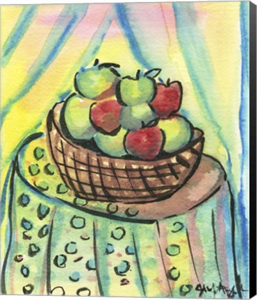 Framed Basket of Apples Print