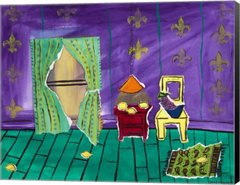 Framed Lemon Strewn Purple Room Print
