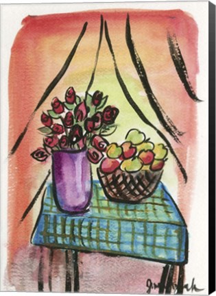 Framed Roses and Apples Print