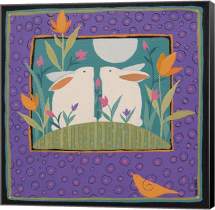 Framed Two Rabbits Print