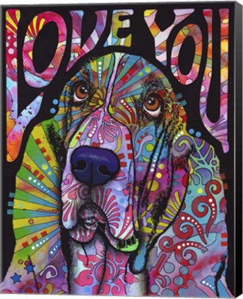 Framed Love You Basset Print