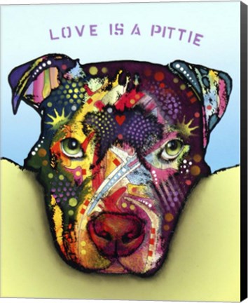 Framed Love Is A Pittie Print