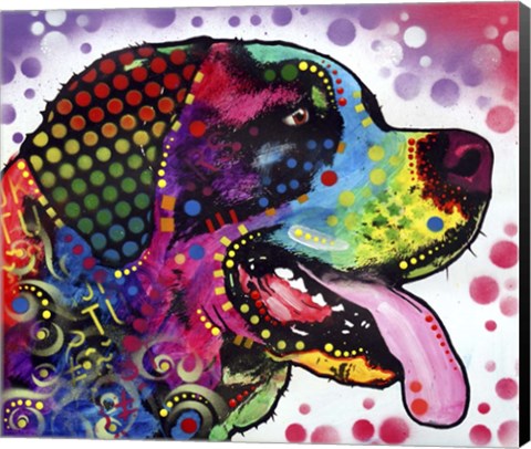 Framed St Bernard Profile Print