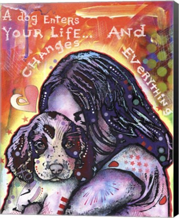 Framed Dog Changes Everything Print