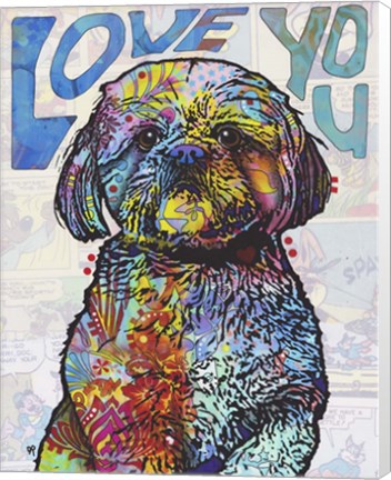 Framed Love You Shih Tzu Print
