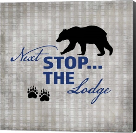 Framed Blue Bear Lodge Sign 2 Print