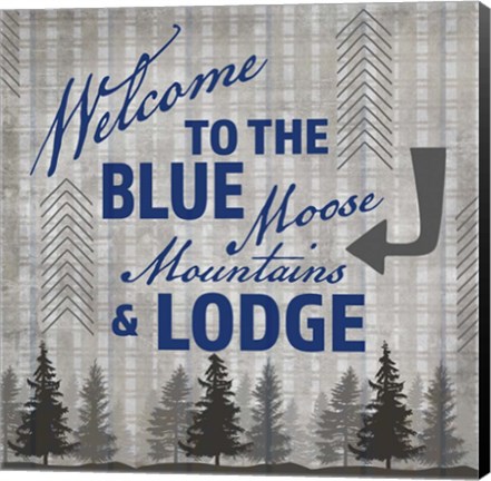 Framed Blue Bear Lodge Sign 3 Print