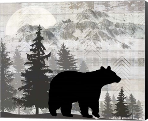 Framed Blue Bear Lodge Sign 12 Print