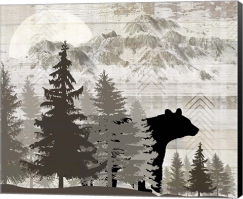 Framed Blue Bear Lodge Sign 14 Print