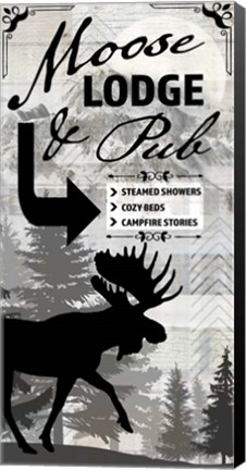 Framed Blue Bear Lodge Sign 18 Print