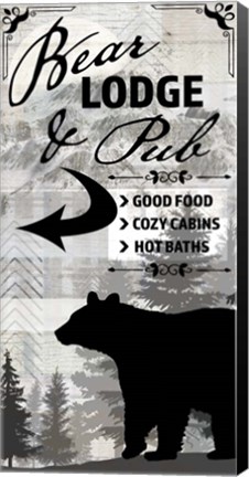 Framed Blue Bear Lodge Sign 19 Print