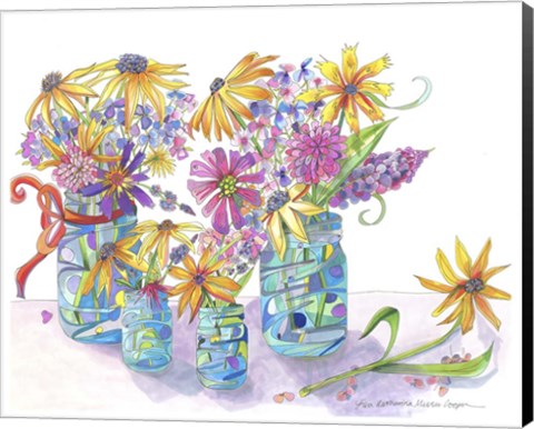 Framed Black Eyed Susans For Jean Print