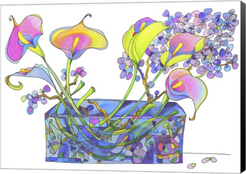Framed Calla Lilly And Hydrangea Hallucination Print