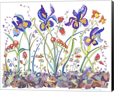 Framed Cooper-Whimsical Flowers Print