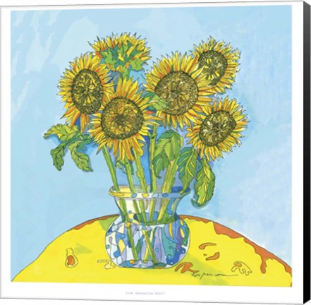 Framed Sunflowers For Matisse Print