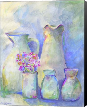 Framed Homage To Morandi With Flowers Print