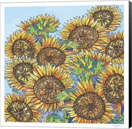 Framed Sunflowers Upclose Print