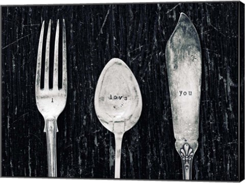 Framed Antique Knife Fork and Spoon Print
