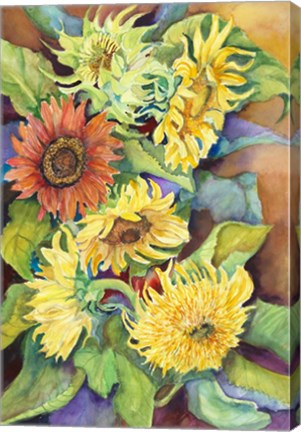 Framed Variety of Sunflowers Print
