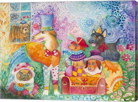 Framed Circus Dogs Print