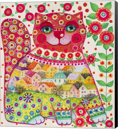 Framed Happy Cat Print