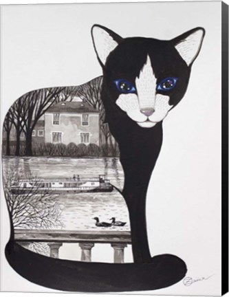 Framed Black Cat Print