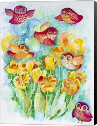 Framed Butterfly Owls Print