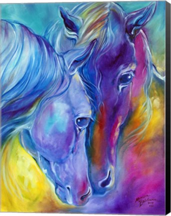 Framed Color My World With Horses Loving Spirits Print
