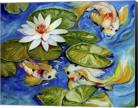 Framed Dance Of The Koi 2 Print