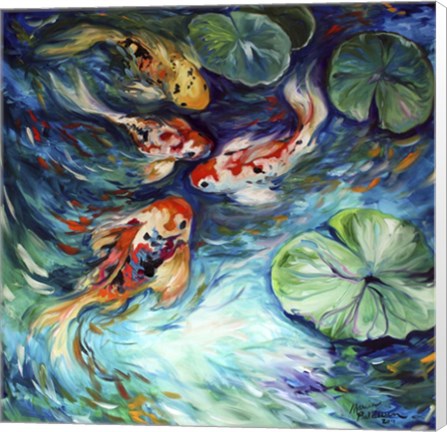 Framed Dancing Colors Koi Print