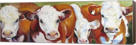 Framed Fab Five Cows Print
