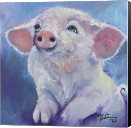 Framed Feed Me Little Pink Piglet Print