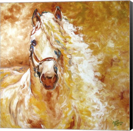 Framed Golden Grace Andalusian Equine Print
