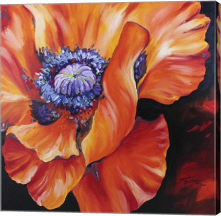 Framed Heart Of A Red Poppy Print