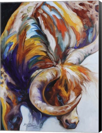 Framed Longhorn Abstract Print