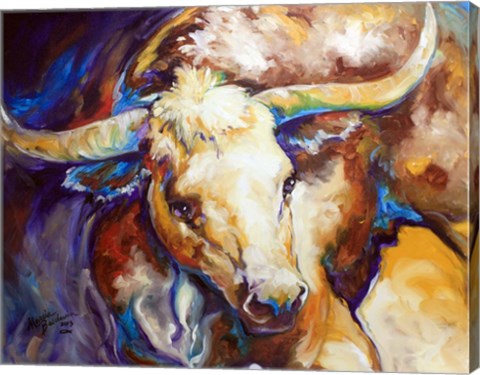 Framed Power Longhorn Abstract Print