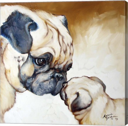 Framed Pug 2 Print