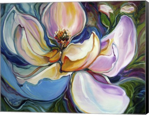 Framed Sweet Maganolia Modern Floral Abstract Print